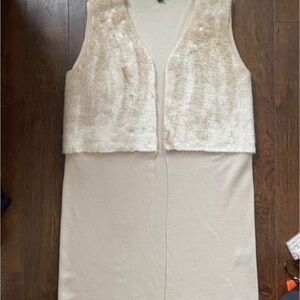 Plus New Wool Faux Fur Duster Cardigan Sweater. XL/XXL
